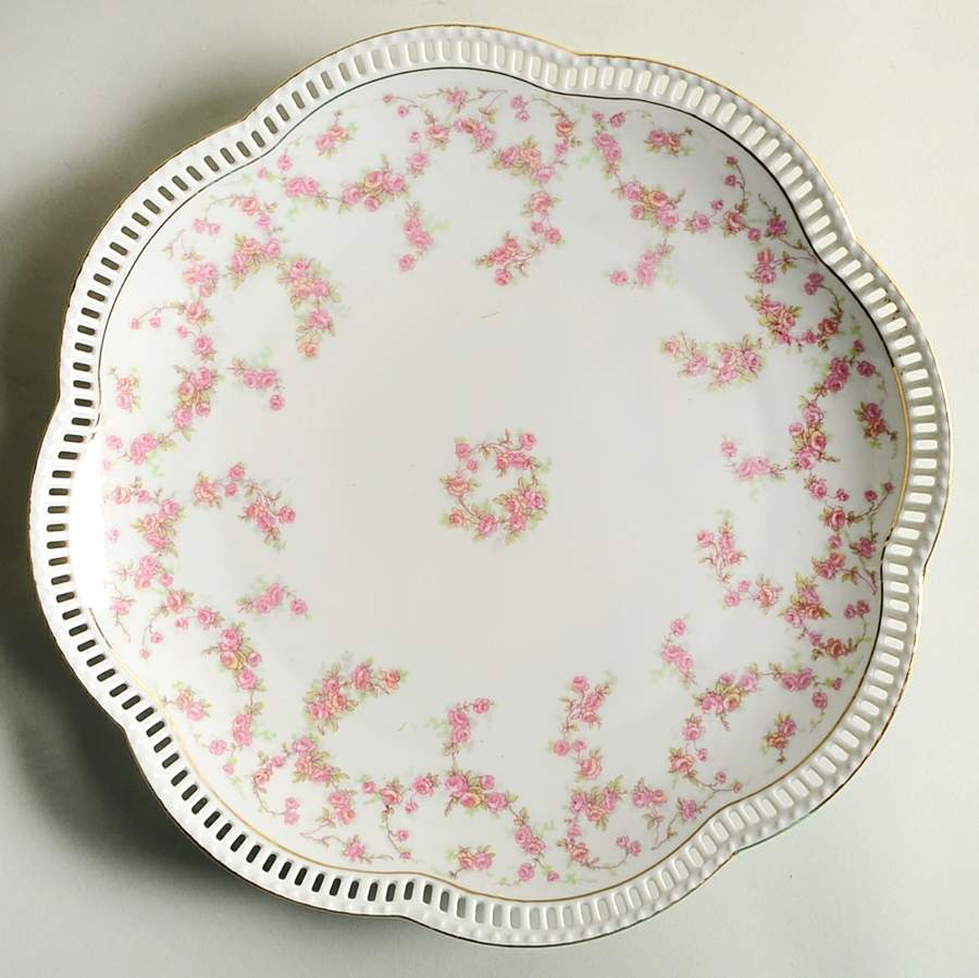 Bridal Rose (Pierced, Scalloped) Service Plate (Charger) by Schumann - Bavaria-1