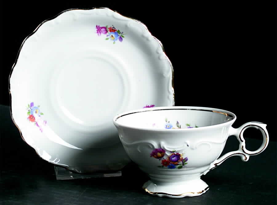 SCH330 Footed Cup & Saucer Set by Schumann - Bavaria-1