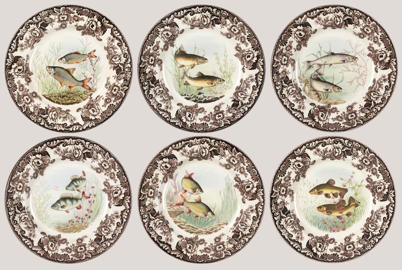Woodland Stream Dinner Plate - Set of 6 Motifs by Spode-1