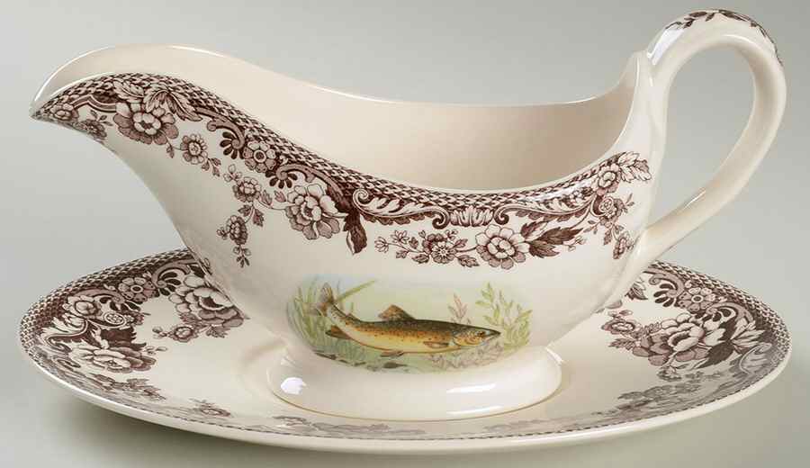 Woodland Stream Gravy Boat & Underplate by Spode-1
