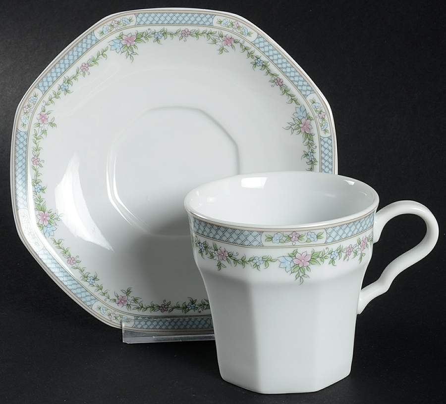 Floral Revue Flat Cup & Saucer Set by Studio Nova-1
