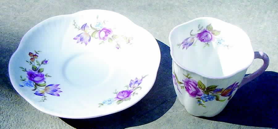 SHE35 Flat Cup & Saucer Set by Shelley-1