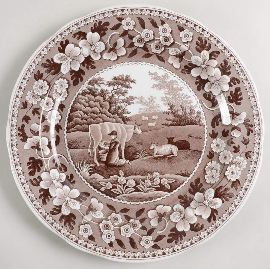 Archive Collection Brown Dinner Plate by Spode-1