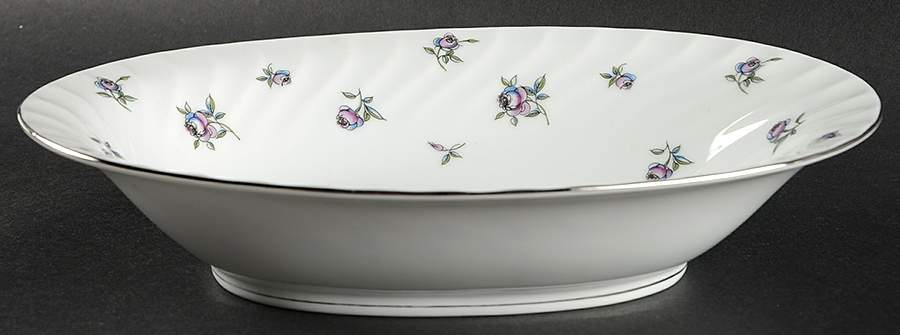 Plymouth (Platinum Trim) 10" Oval Vegetable Bowl by Sango-1