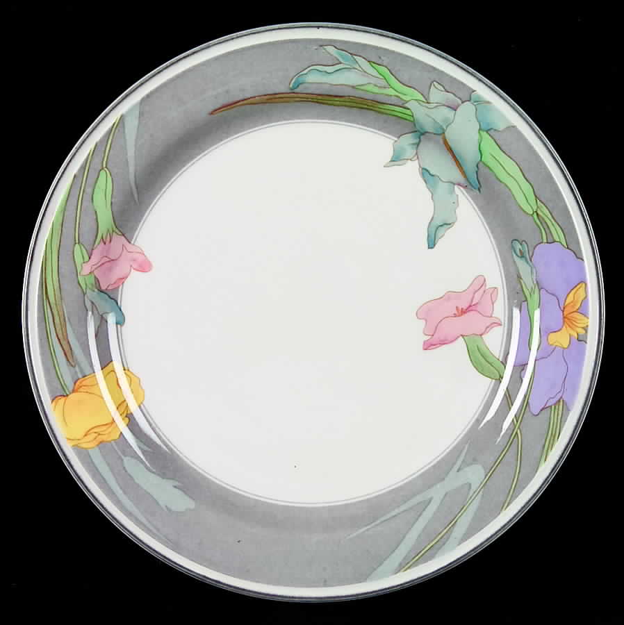 Fantasia (Gray Trim) Salad Plate by Sango-1