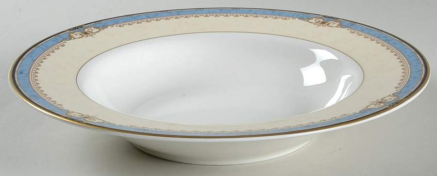 Chattel Blue Large Rim Soup Bowl by Sasgonu-1