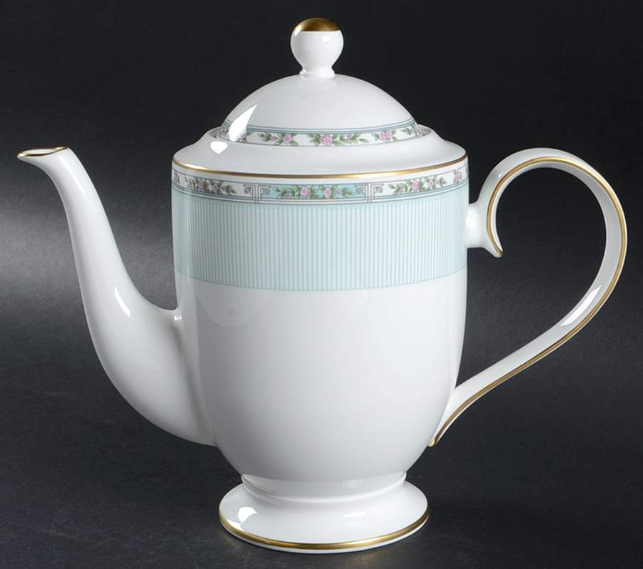 Silk Line Green Coffee Pot & Lid by Sasgonu-1