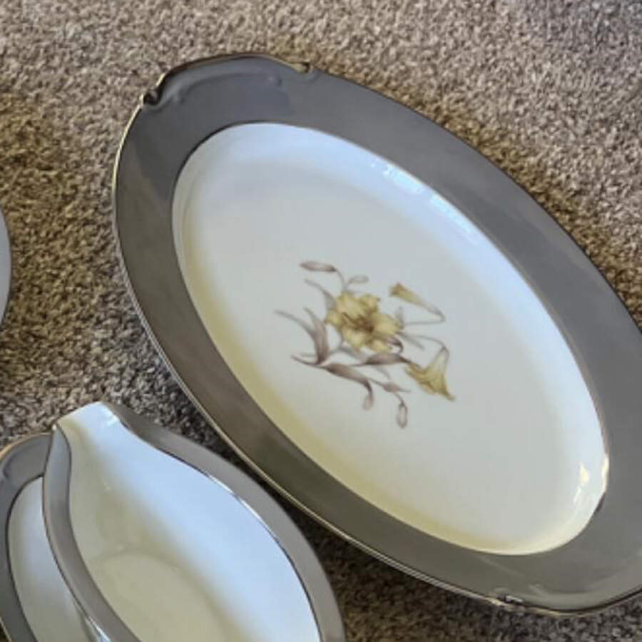 SAN72 14" Oval Serving Platter by Sango-1