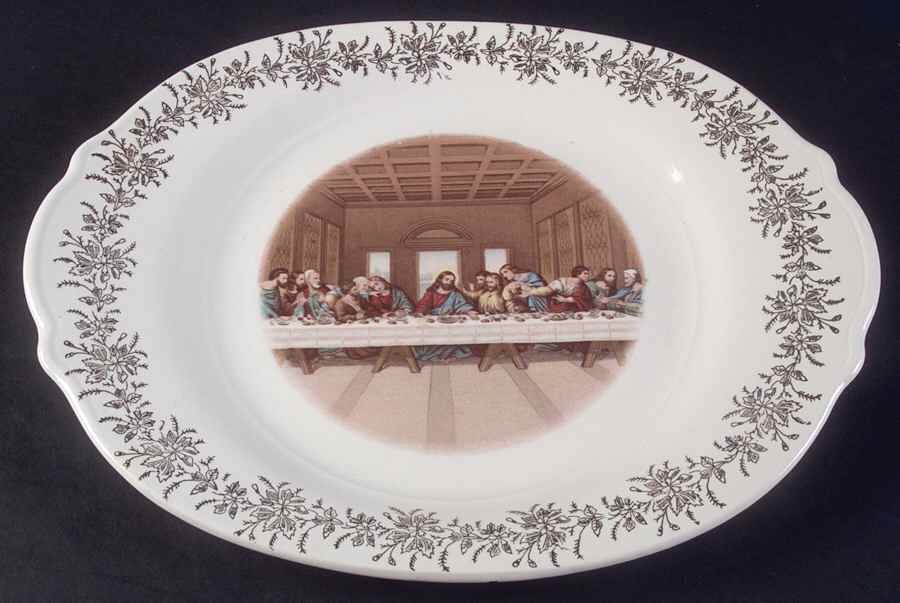 Lord's Supper 11" Oval Serving Platter by Sanders-1