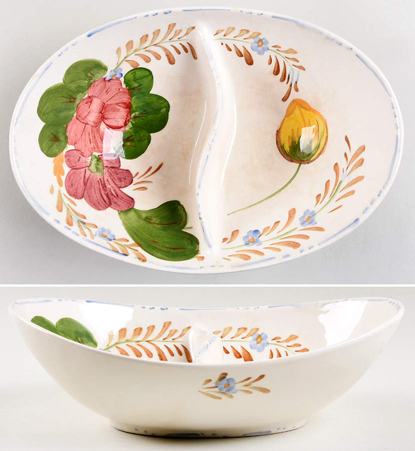 Belle Fiore Oval Divided Vegetable Bowl by Simpsons-1