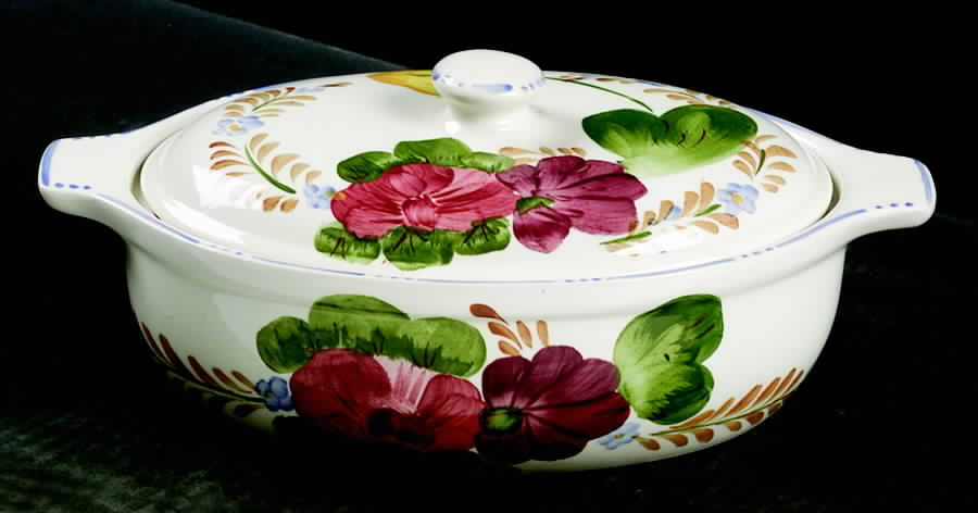 Belle Fiore 1 Quart Oval Covered Casserole by Simpsons-1