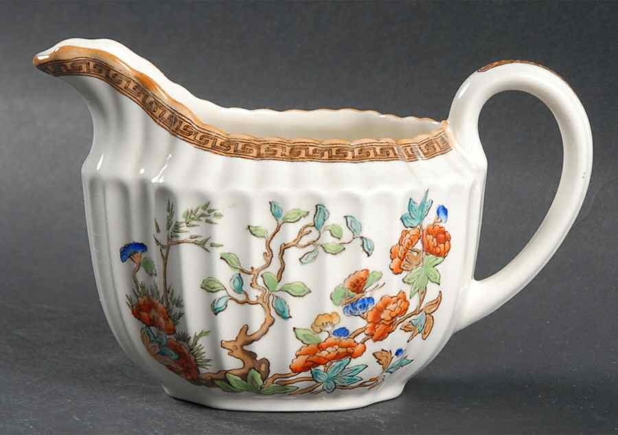 Indian Tree (Orange Rust, Scallop, Mustard Trim) Creamer by Spode-1