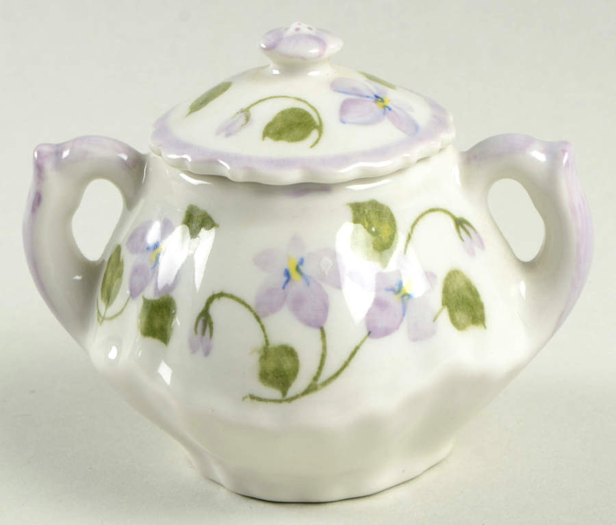 Violet Meadow Child's Sugar Bowl & Lid by Sadek-1