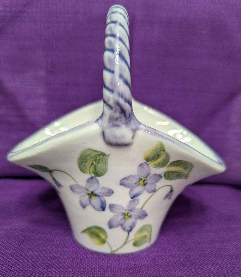 Violet Meadow 4" Handled Basket by Sadek-1