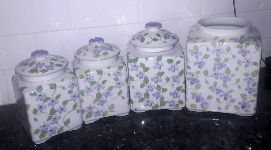 Violet Meadow Large Canister & Lid by Sadek-1