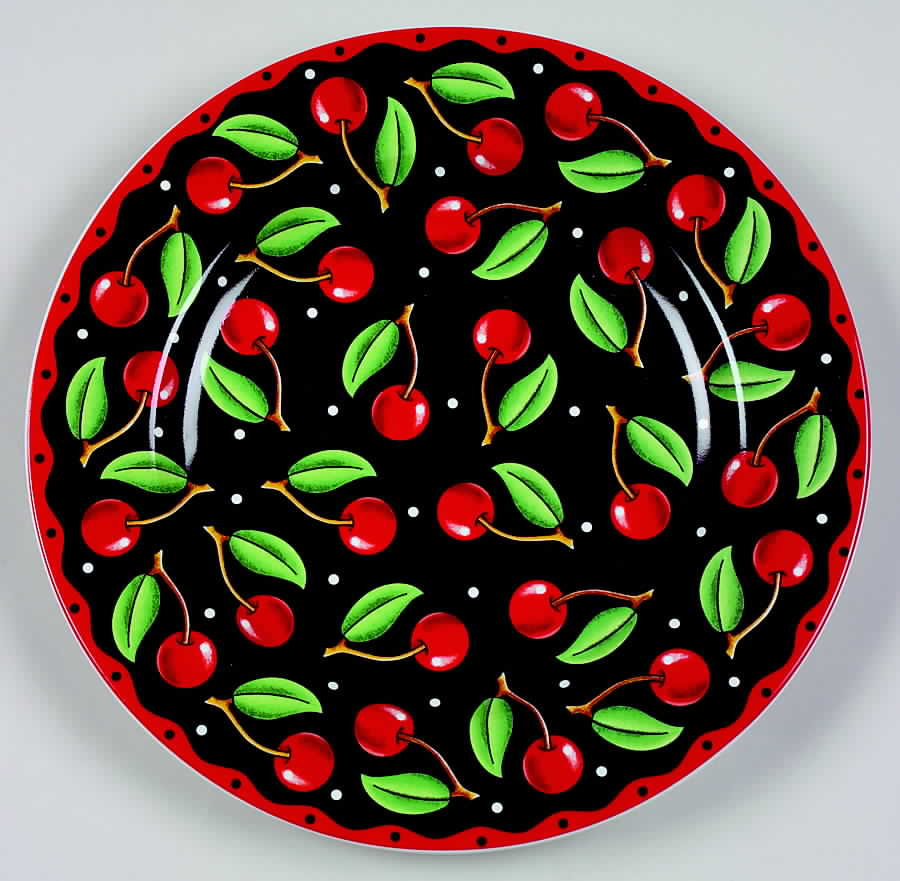 Cherries (Decorated Verge) Salad Plate by Sakura-1