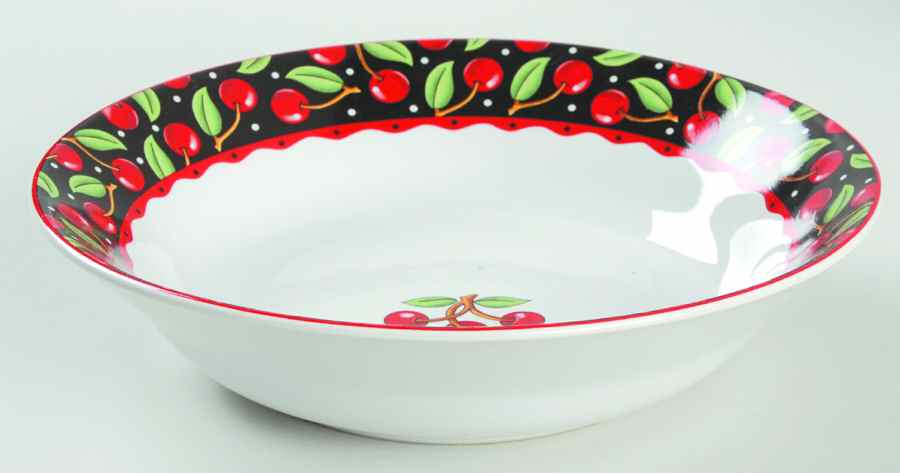 Cherries (Decorated Verge) Coupe Soup Bowl by Sakura-1