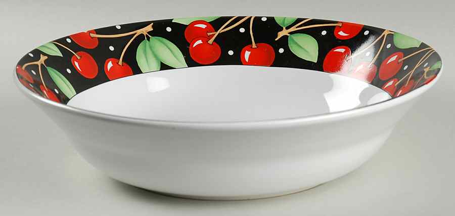 Cherries (Decorated Verge) 9" Round Vegetable Bowl by Sakura-1