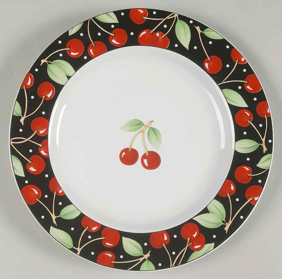 Cherries (Decorated Verge) Salad Plate by Sakura-1
