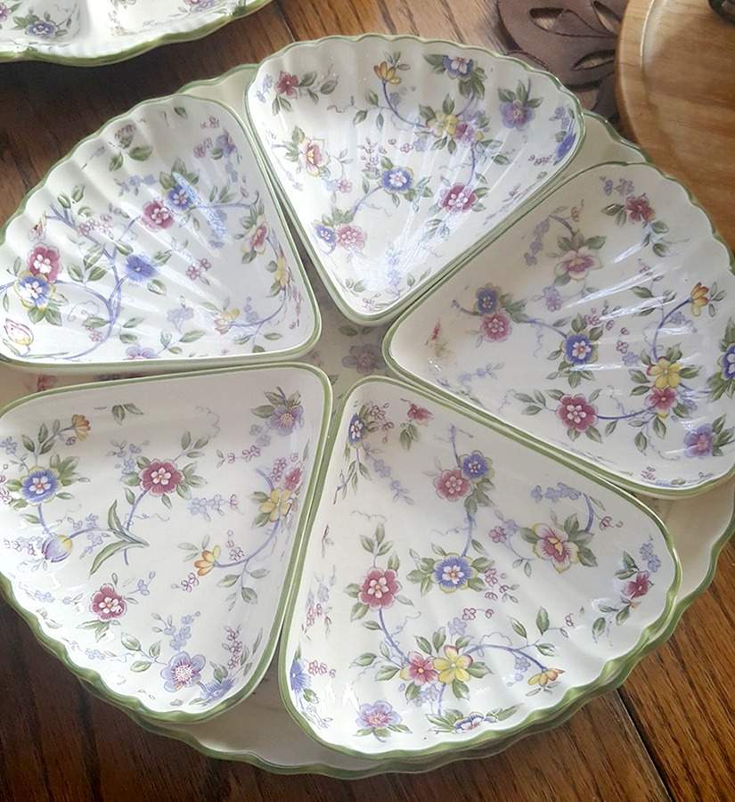 Corona (Green Trim) (6 Pc) Hors d'Oeuvre Set by Sadek-1