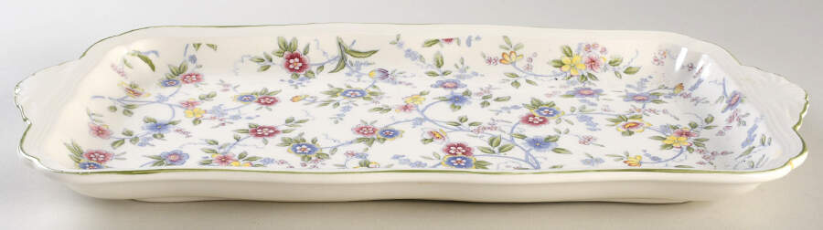 Corona (Green Trim) 15" Rectangular Tray by Sadek-1