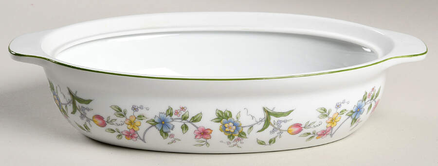 Corona (Green Trim) 1 Quart Oval Casserole No Lid by Sadek-1