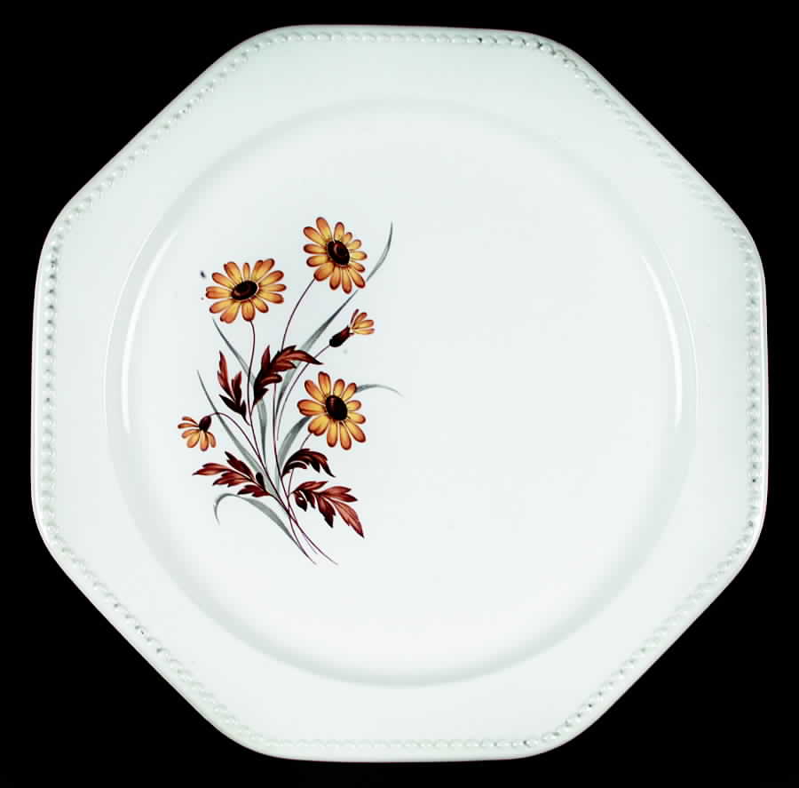 Octogan Amber (Floral) Chop Plate (Round Platter) by Sears-1