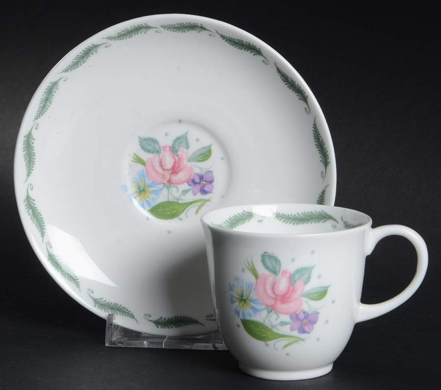 Fragrance Flat Demitasse Cup & Saucer Set by Susie Cooper-1
