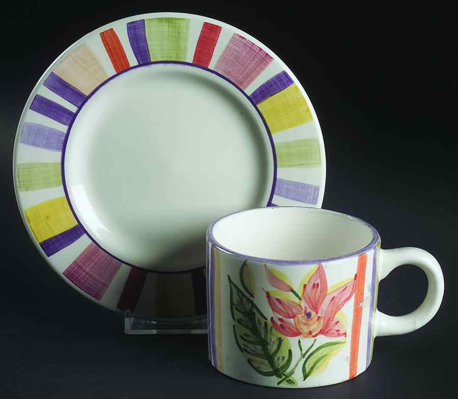 Maui Flat Cup & Saucer Set by Sango-1