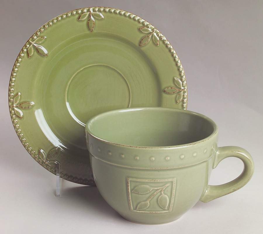 Sorrento Oregano (Green) Jumbo Cup & Saucer Set by Signature-1