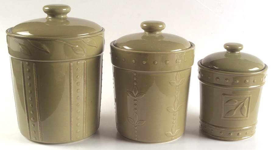 Sorrento Oregano (Green) (3 Piece) Canister Set (Box Set) by Signature-1