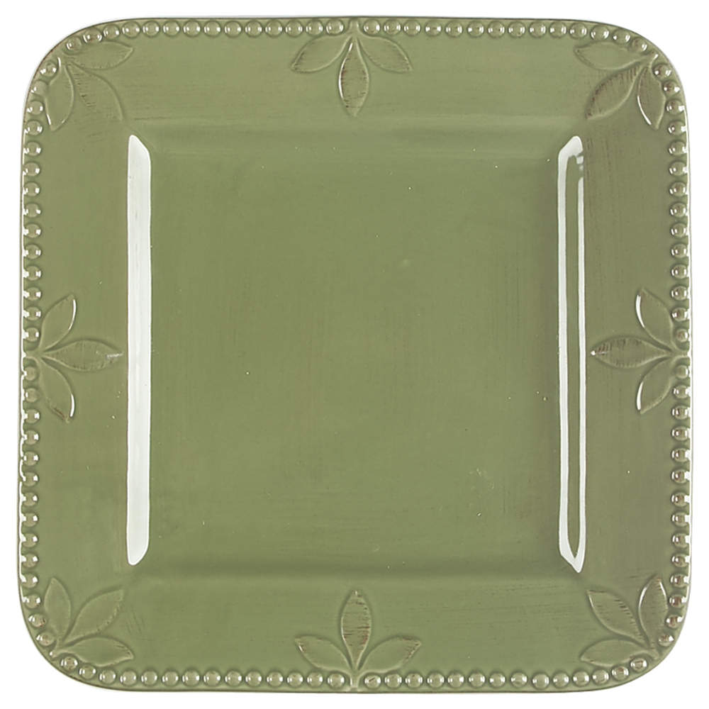 Sorrento Oregano (Green) Square Dinner Plate by Signature-1