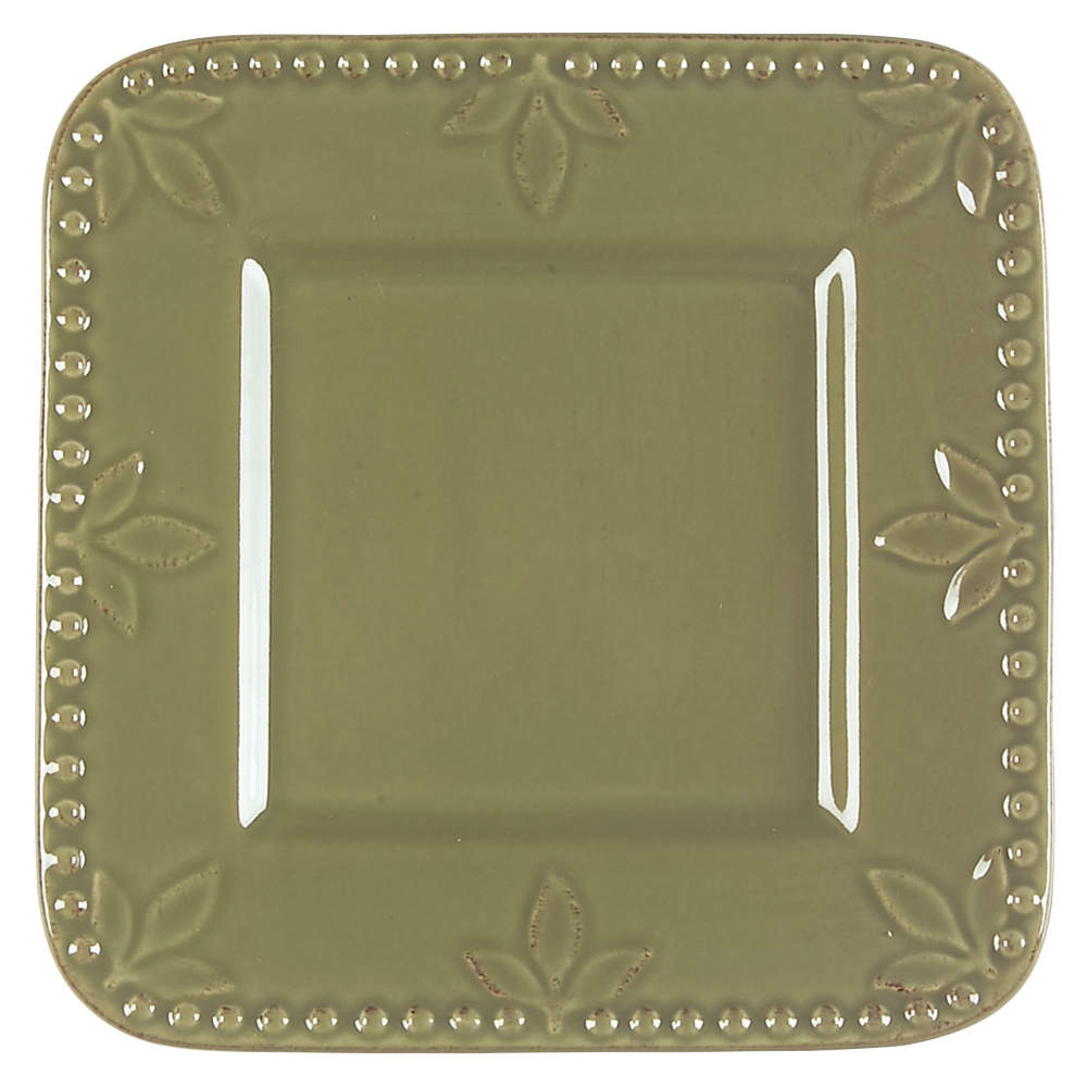 Sorrento Oregano (Green) Square Bread & Butter Plate by Signature-1