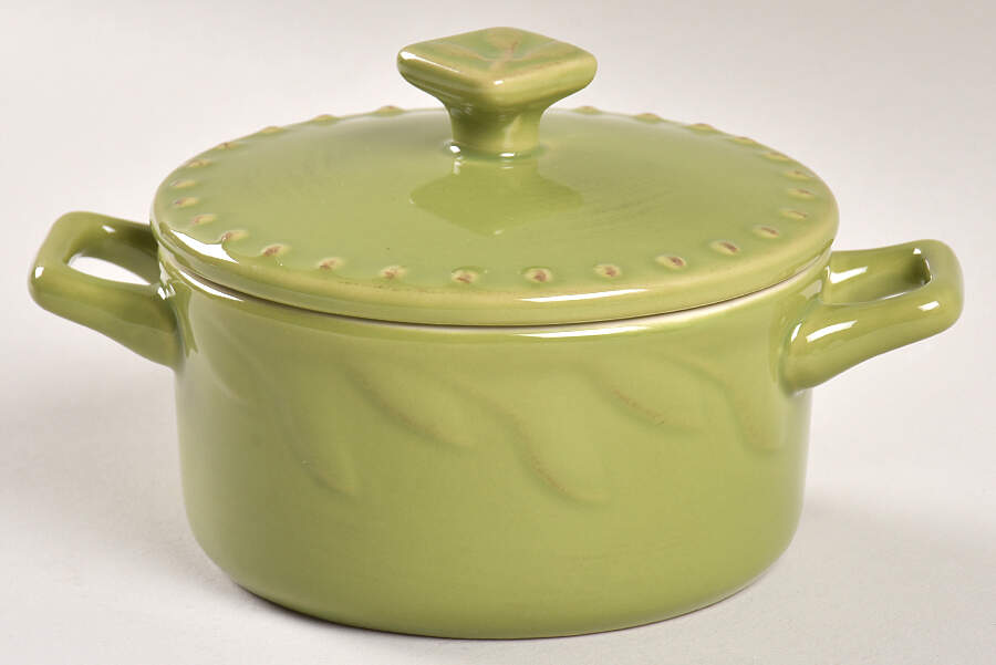 Sorrento Oregano (Green) Individual Casserole & Lid by Signature-1