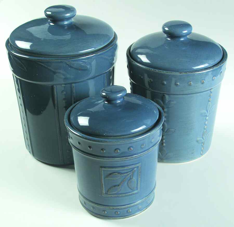 Sorrento Mediterranean (Blue) (3 Piece) Canister Set (Box Set) by Signature-1