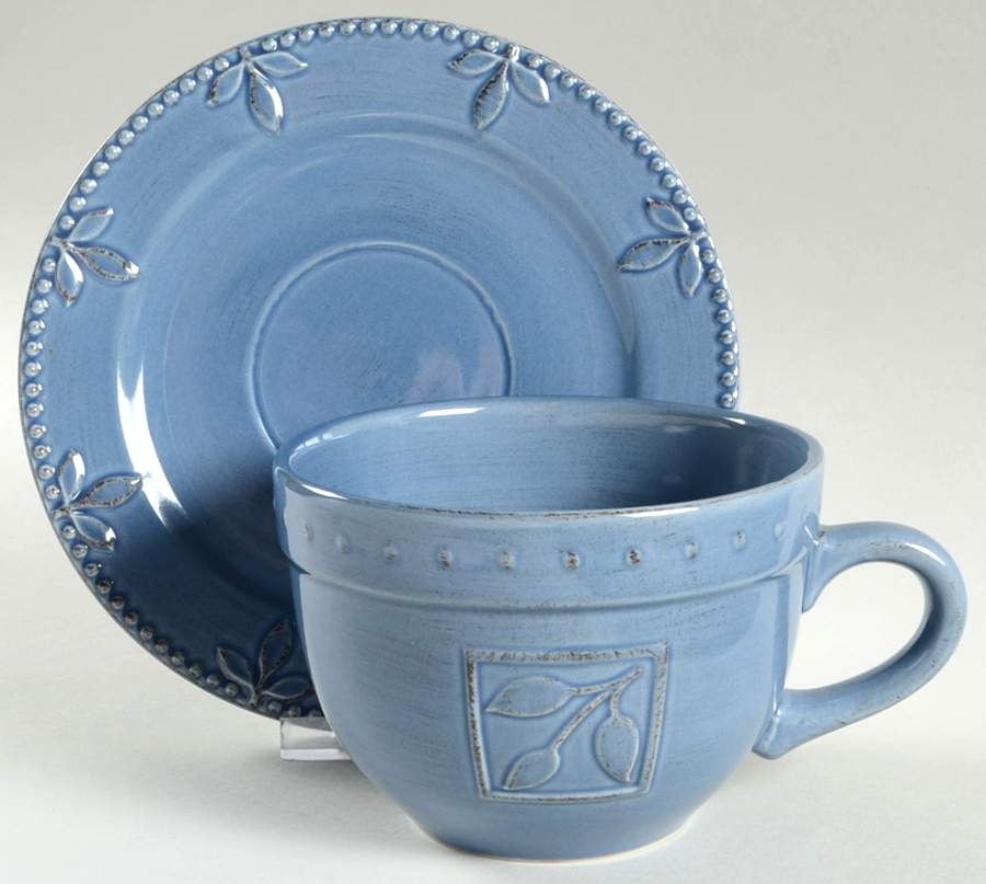 Sorrento Mediterranean (Blue) Jumbo Cup & Saucer Set by Signature-1