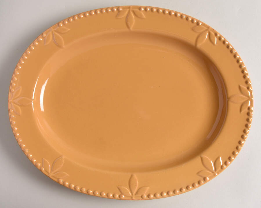 Sorrento Wheat (Gold) 14" Oval Serving Platter by Signature-1