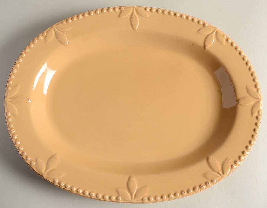Sorrento Wheat (Gold) 13" Oval Serving Platter by Signature-1
