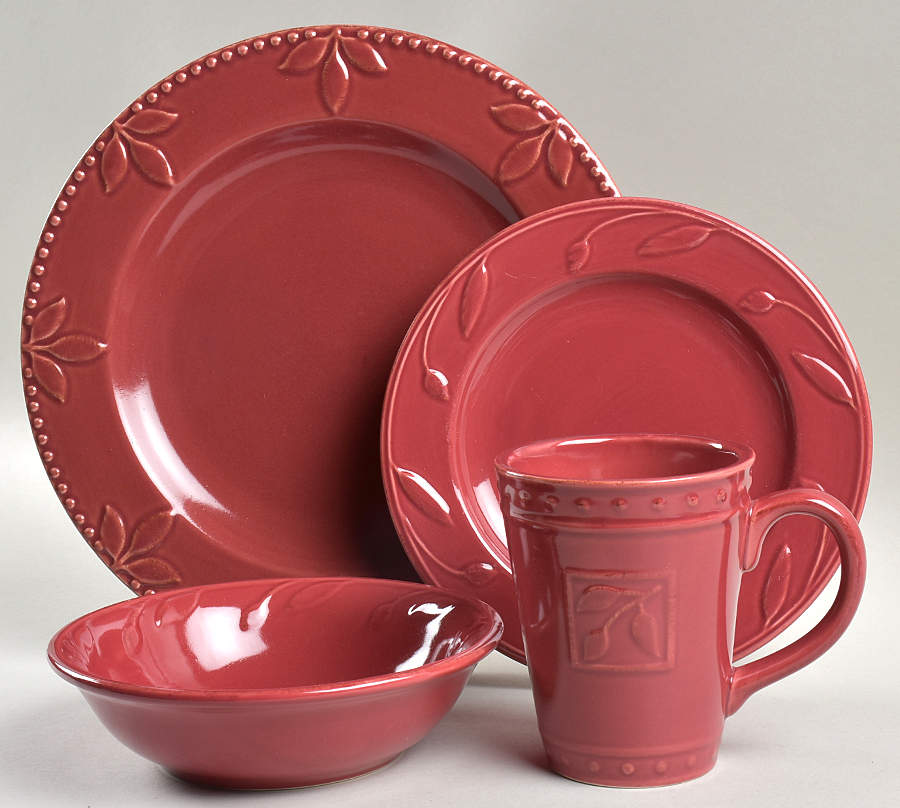 Sorrento Beaujolais (Burgundy) 4 Piece Place Setting by Signature-1