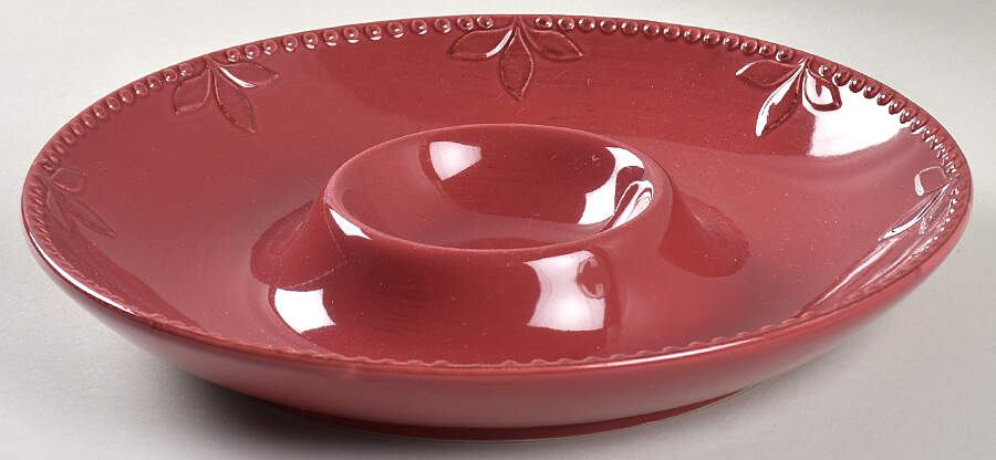 Sorrento Beaujolais (Burgundy) 1 Piece Chip & Dip by Signature-1