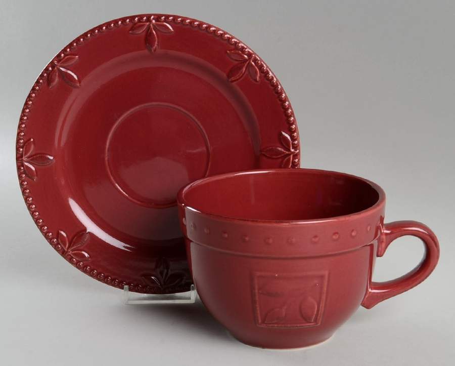 Sorrento Beaujolais (Burgundy) Jumbo Cup & Saucer Set by Signature-1