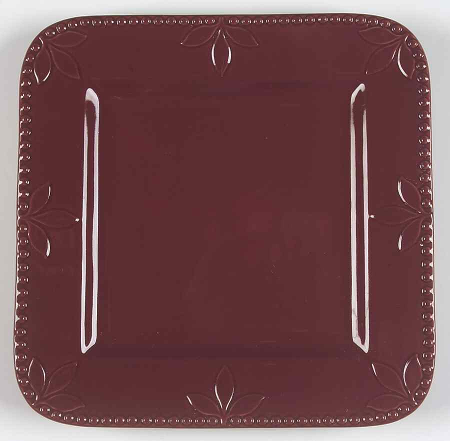 Sorrento Beaujolais (Burgundy) Square Dinner Plate by Signature-1