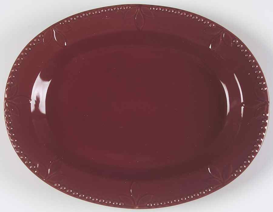 Sorrento Beaujolais (Burgundy) 14" Oval Serving Platter by Signature-1