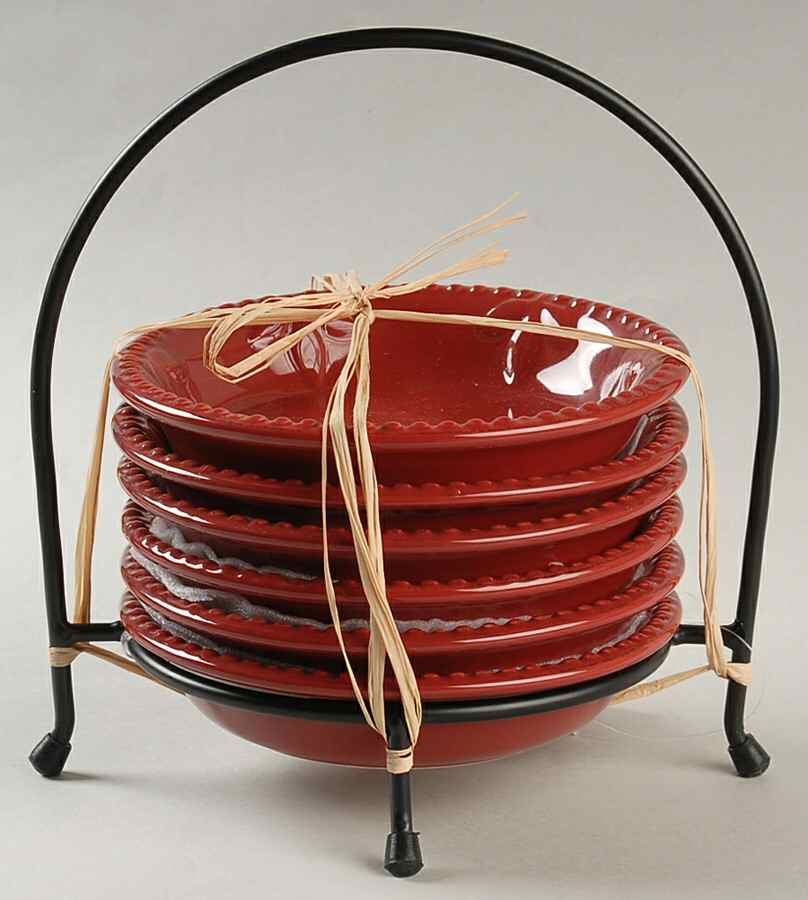 Sorrento Beaujolais (Burgundy) (7 Piece) Dip Bowl Set (6 Bowls & Caddy) by Signature-1