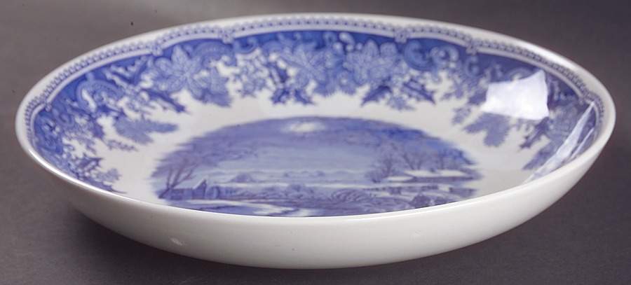 Winter's Eve Blue (Camilla Shape) 8" Individual Pasta Bowl by Spode-1