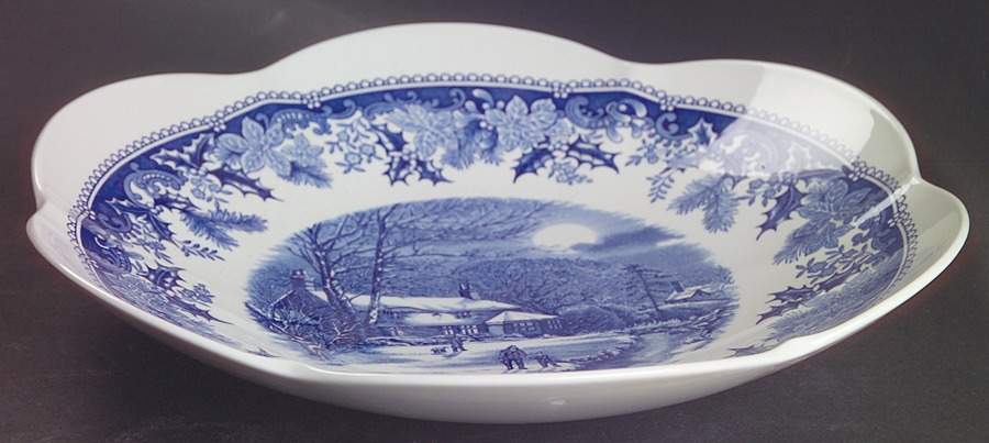 Winter's Eve Blue (Camilla Shape) 11" Daisy Bowl by Spode-1