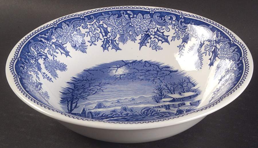Winter's Eve Blue (Camilla Shape) Ascot Coupe Cereal Bowl by Spode-1