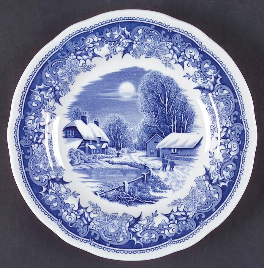 Winter's Eve Blue (Camilla Shape) Bread & Butter Plate by Spode-1