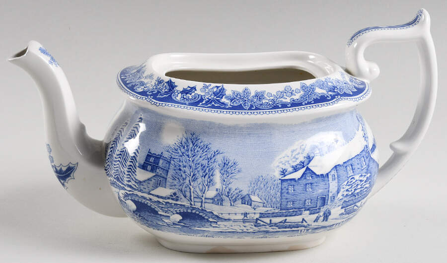 Winter's Eve Blue (Camilla Shape) Teapot No Lid by Spode-1