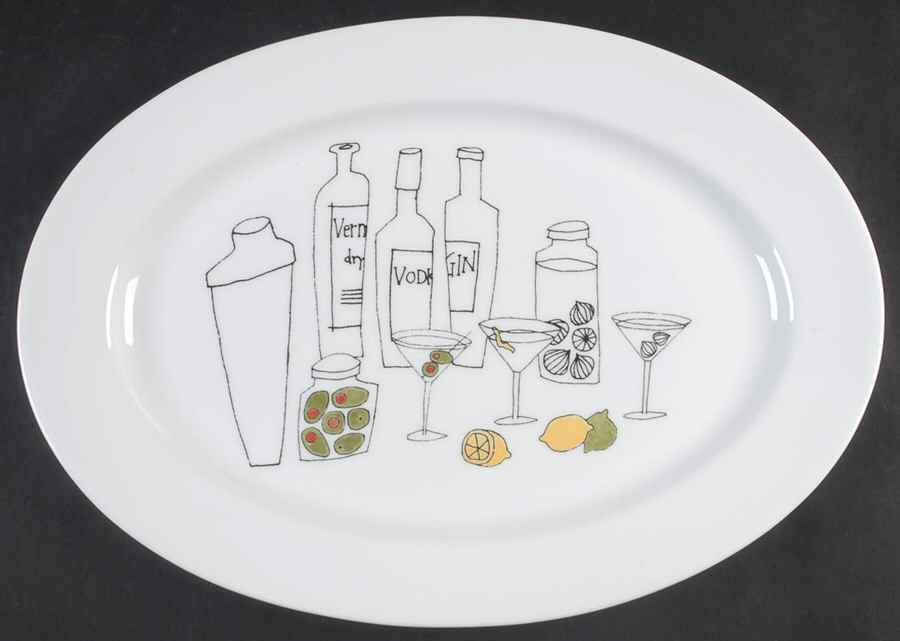 Martini 14" Oval Serving Platter by Signature-1